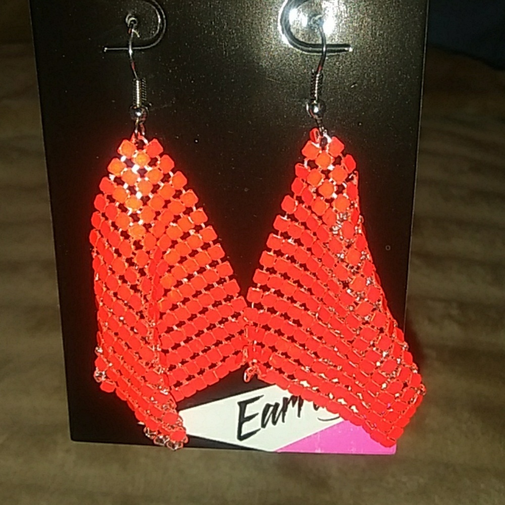 Orange Dangle Earrings
